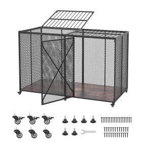 64 Inch Heavy Duty Dog Crate, Max Load Capacity 300 lbs, Indestructible Escape-Proof Dog Kennel Indoor for High Anxiety Large Breeds
