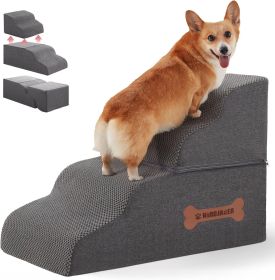 Dog Stairs 4 Steps for Small Dogs and Cats to Get on High Beds, Couch or Car, Pets Can Climb, Sit