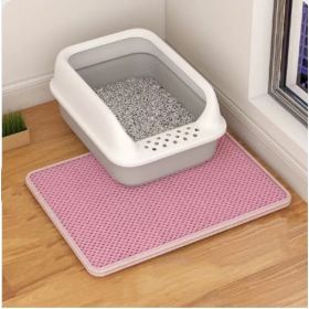 Cat Litter Mat Double Layer Filter Anti-bring Out (Option: Pink-60x90)