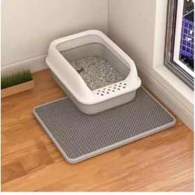 Cat Litter Mat Double Layer Filter Anti-bring Out (Option: Gray-40x50)