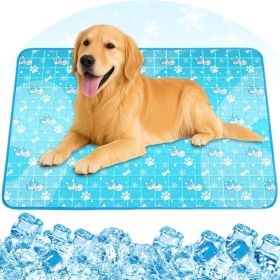 Dog Cooling Mat, Pet Cooling Mat With Non-Toxic Solid Gel, Self-Cooling Pad For Dogs, Waterproof, Durable Cooling Bed For Indoor, Outdoor, Summer (Option: M)
