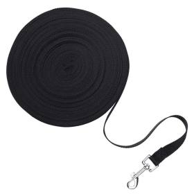 Dog Leash Long Obedience Recall Foot Feet Training Lead 6/15/23/33/50/100 FT (Length: 50 FT, Color: Black)